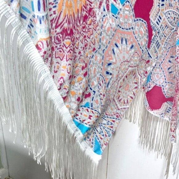 Anthropologie Casual Bohemian Print Fringed Swimsuit Cover One Size - Picture 7 of 11